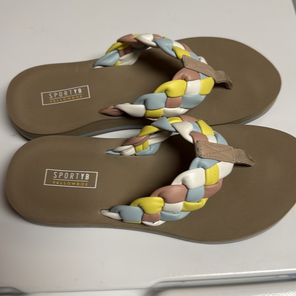 Women's Multicolor Braided Sandals ..EUC.. - Picture 2 of 4